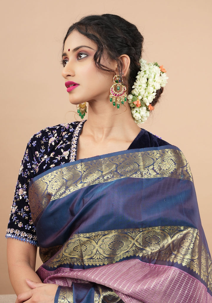 Chandbali Earrings with Pink, Green White & Blue Stones embedded in Jadau technique | Shobitam Jewelry