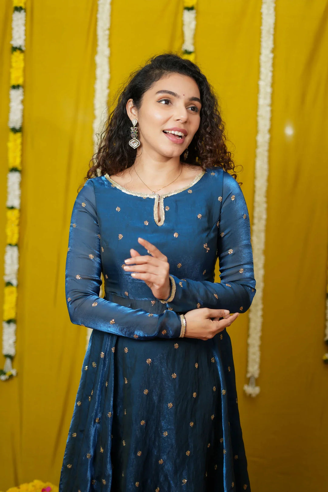 Pirainila Teal Anarkali Kurta| Made To Order