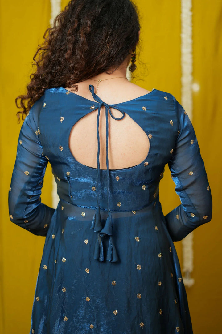 Pirainila Teal Anarkali Kurta| Made To Order
