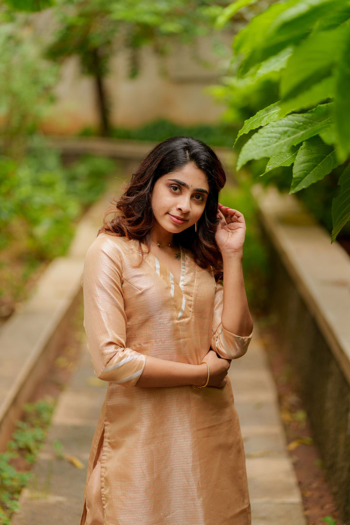 Swarupa Gold Kurti Set 3-Piece Set | Made To Order