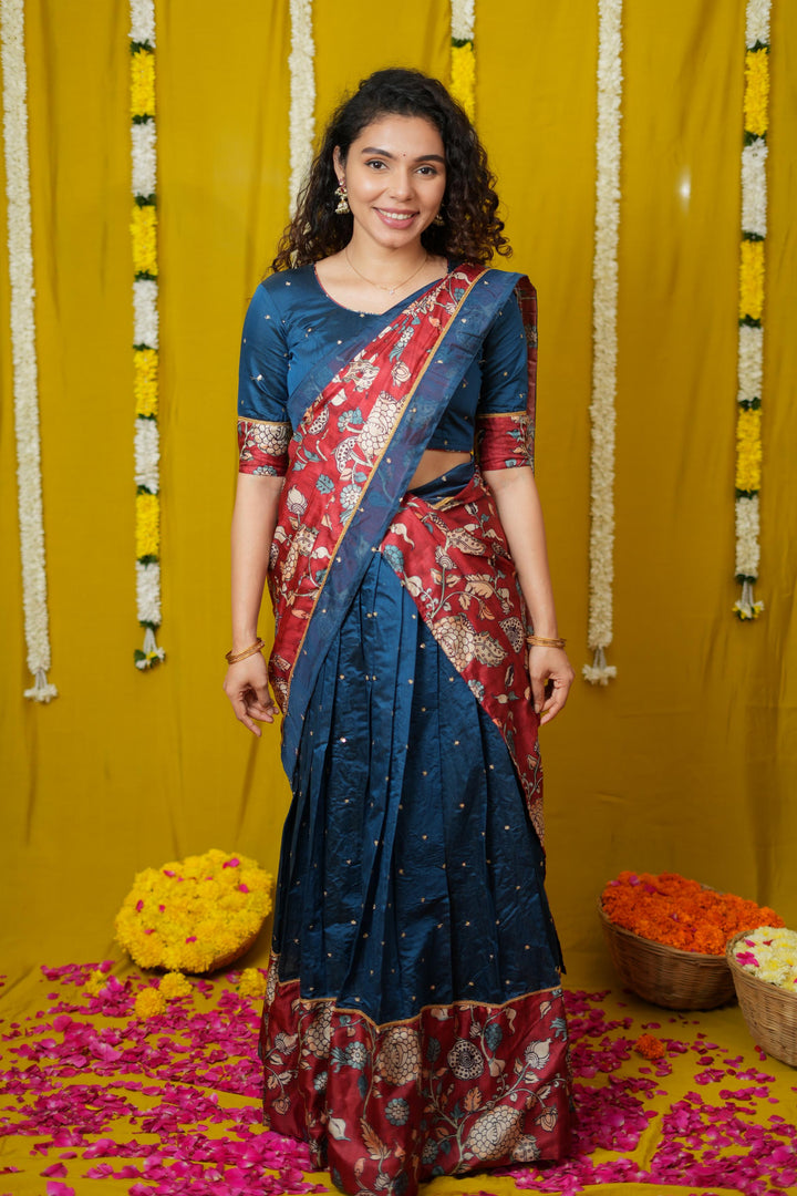 Manaswini Teal Lehenga Set | Made To Order