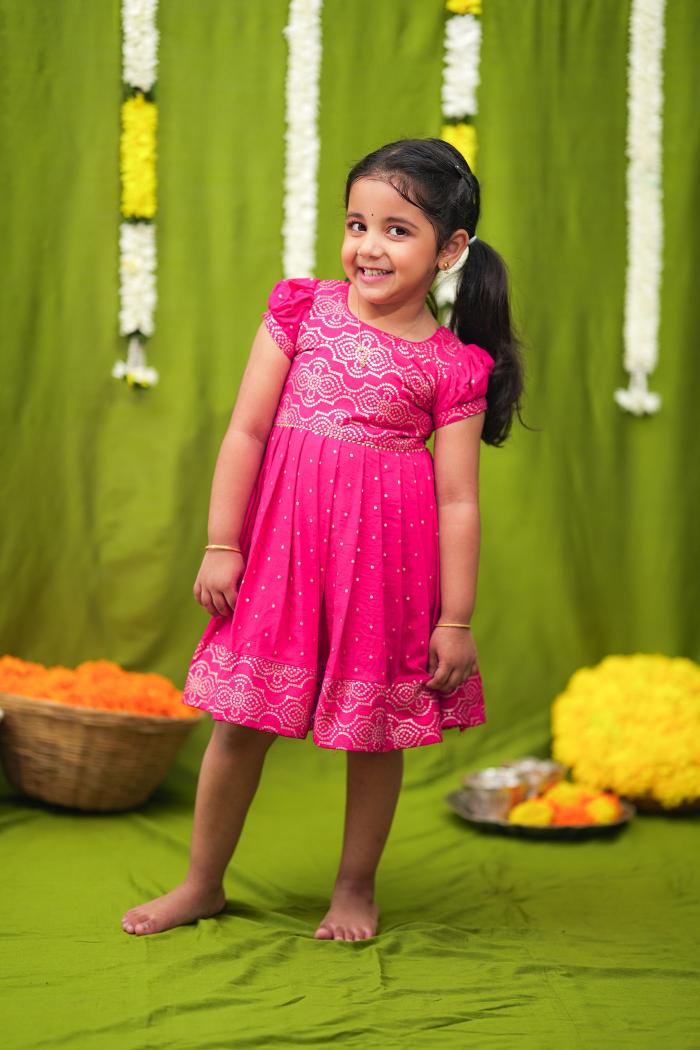Pravya pink Frock mini | Made To Order