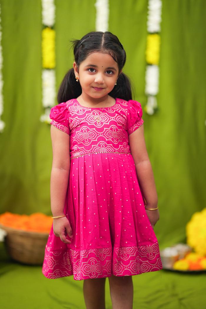 Pravya pink Frock mini | Made To Order