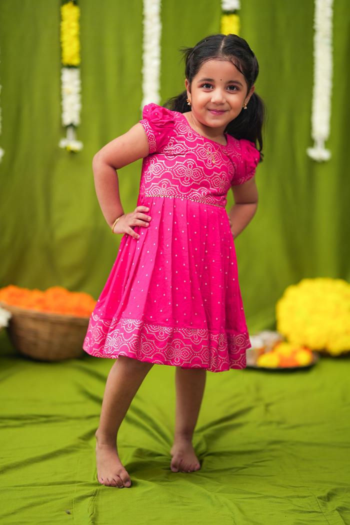 Pravya pink Frock mini | Made To Order