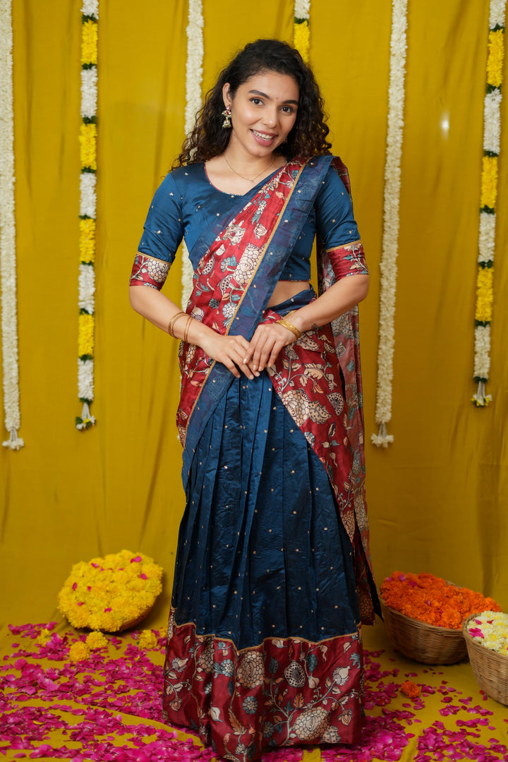Manaswini Teal Lehenga Set | Made To Order