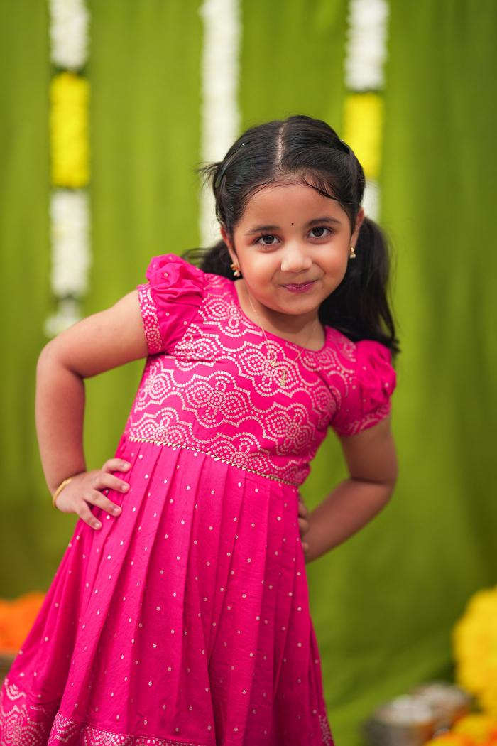 Pravya pink Frock mini | Made To Order