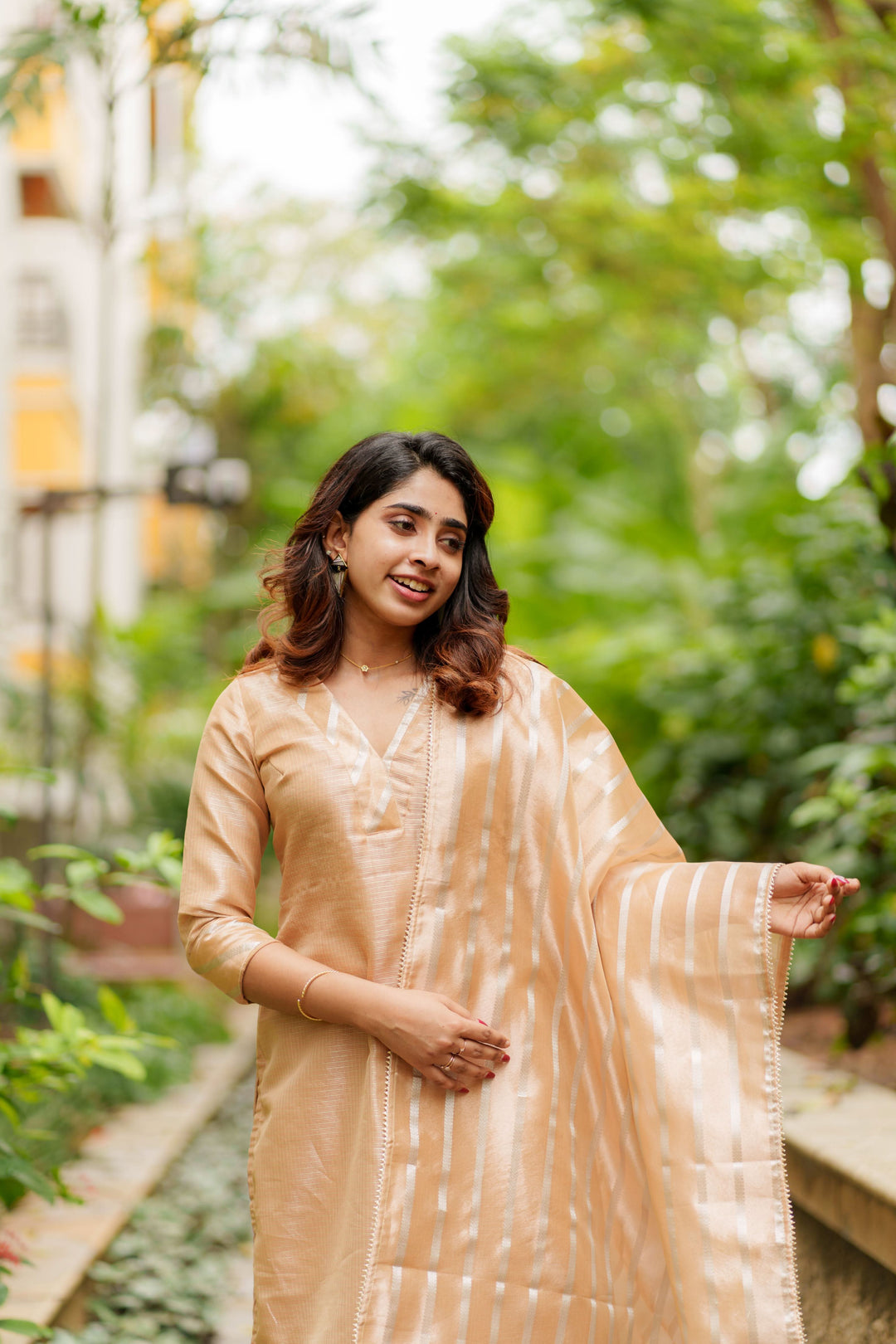 Swarupa Gold Kurti Set 3-Piece Set | Made To Order