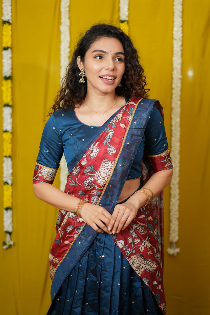 Manaswini Teal Lehenga Set | Made To Order