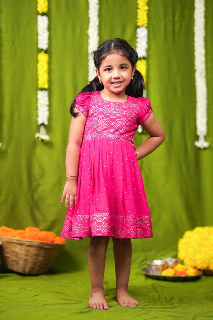 Pravya pink Frock mini | Made To Order