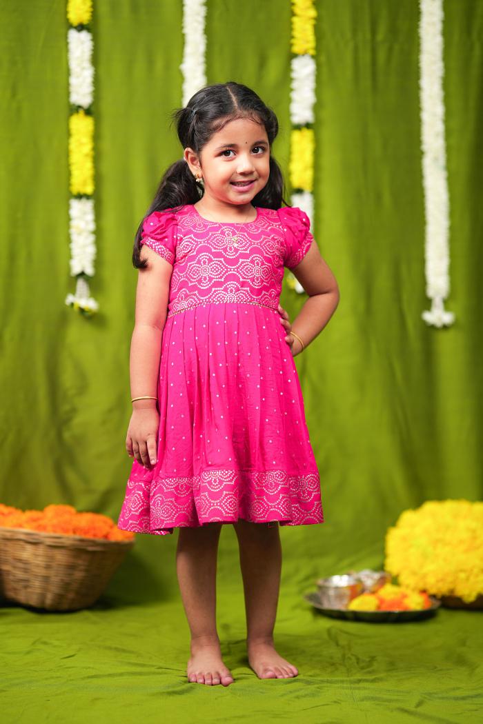 Pravya pink Frock mini | Made To Order