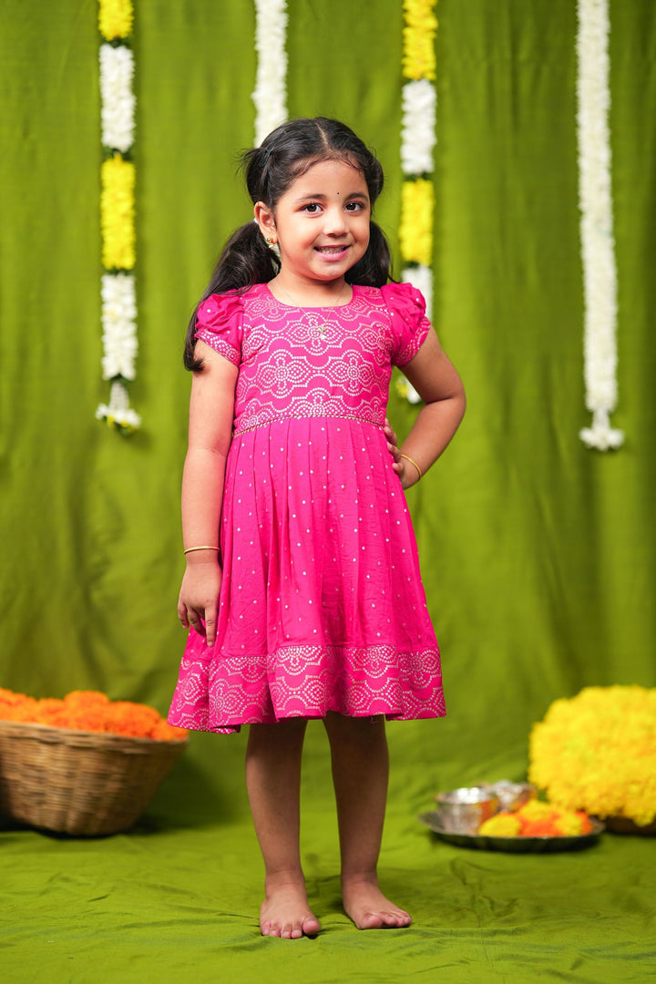 Pravya pink Frock mini | Made to Order | SHOBITAM