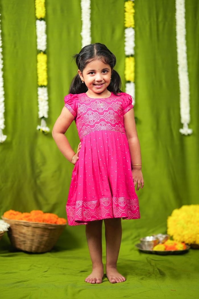 Pravya pink Frock mini | Made To Order
