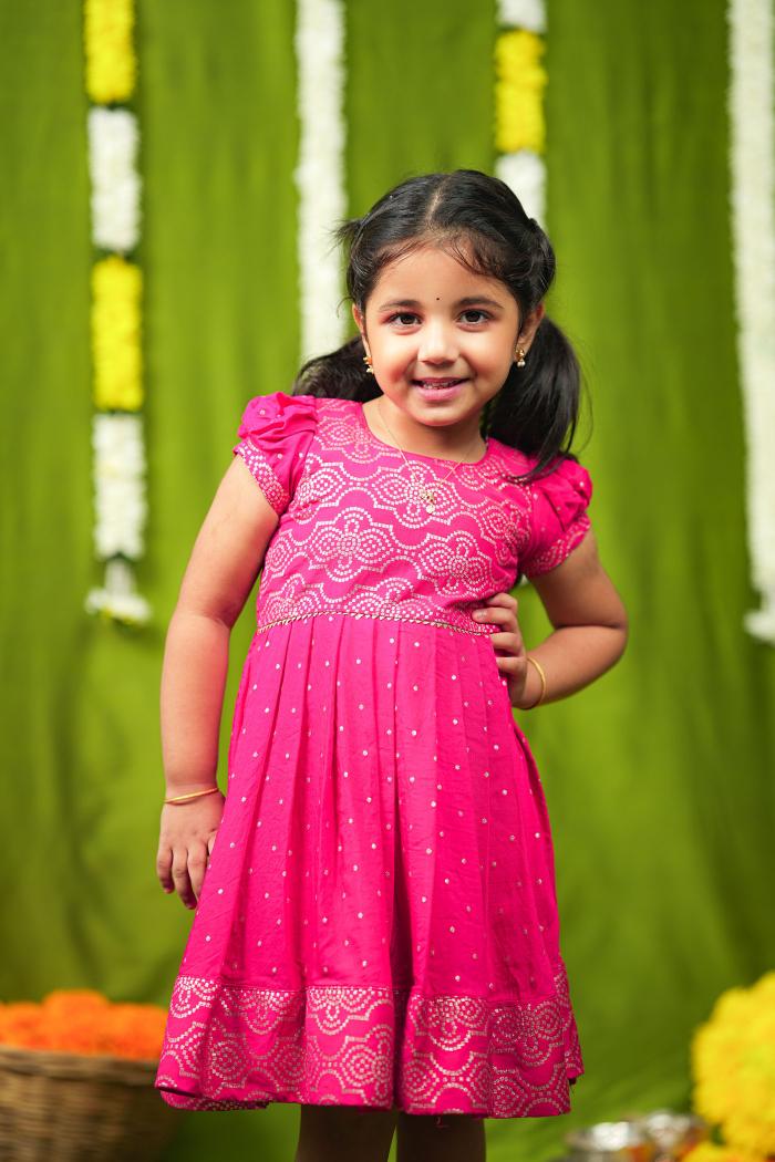 Pravya pink Frock mini | Made To Order
