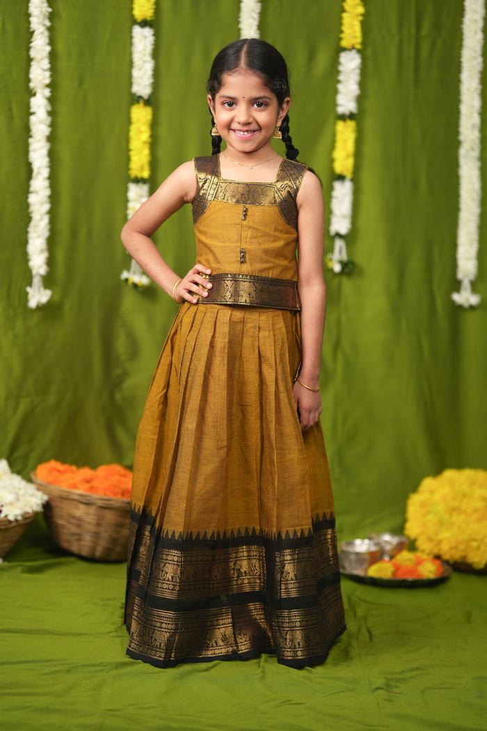 Prisha Mustard Lehenga Mini | Made To Order