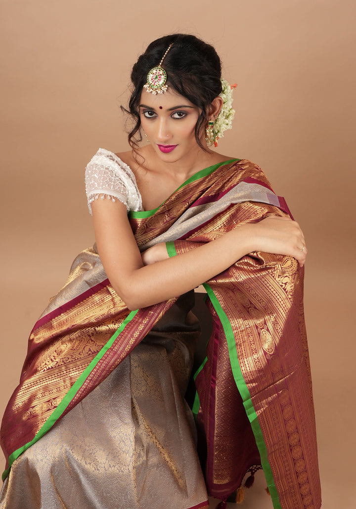 Maang Tika - Peacock Design Ahmedabadi Kundan Jadau Hair Ornament