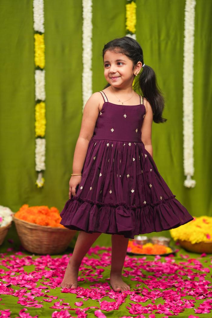 Meera Wine Frock Mini | Made To Order