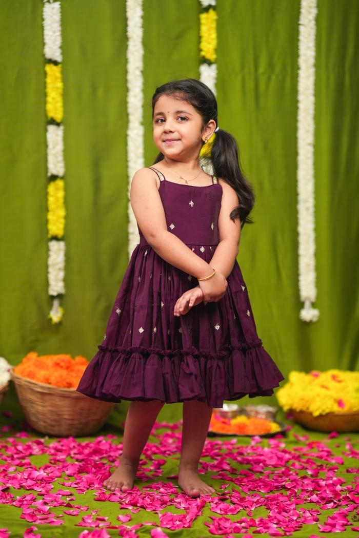 Meera Wine Frock Mini | Made To Order
