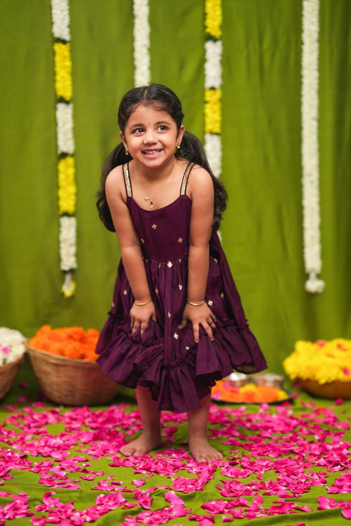 Meera Wine Frock Mini | Made To Order