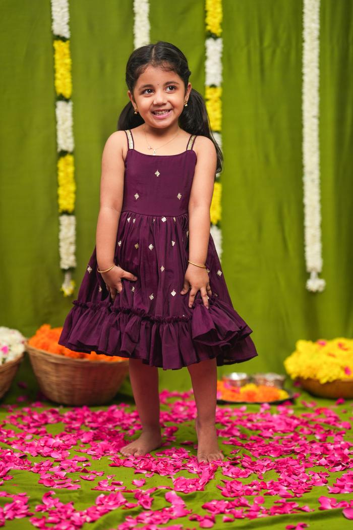 Meera Wine Frock Mini | Made To Order
