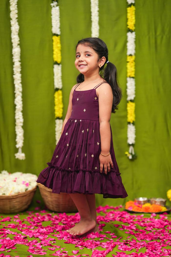 Meera Wine Frock Mini | Made To Order