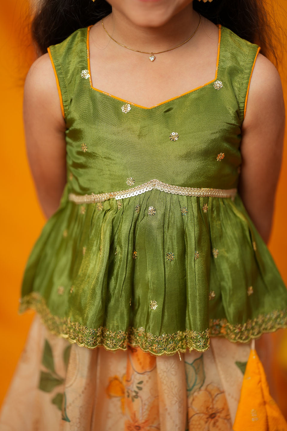Harita Floral Ivory Mini Lehenga Set | Made To Order | SHOBITAM