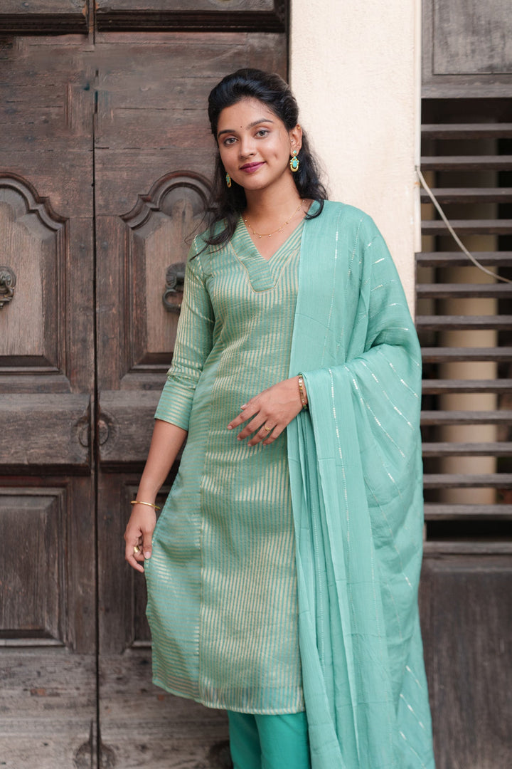 Ananya Mint Green Kurti Set | Made To Order