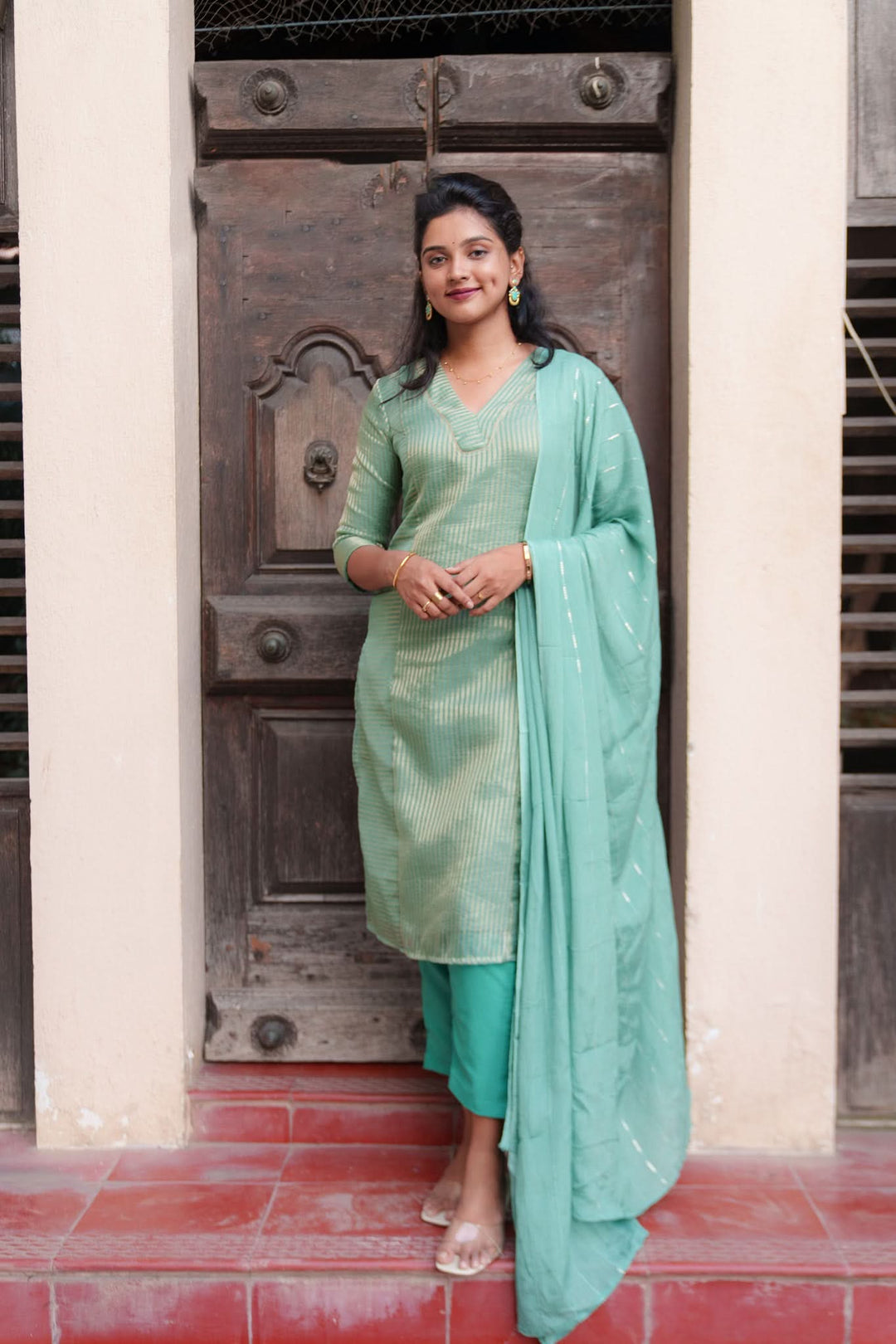 Ananya Mint Green Kurti Set | Made To Order