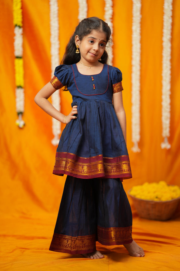 Ezhili Navy Handloom mini | Made To Order