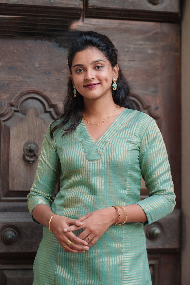 Ananya Mint Green Kurti Set | Made To Order