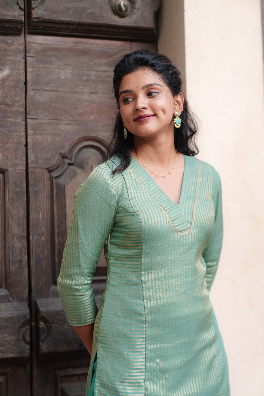 Ananya Mint Green Kurti Set | Made To Order