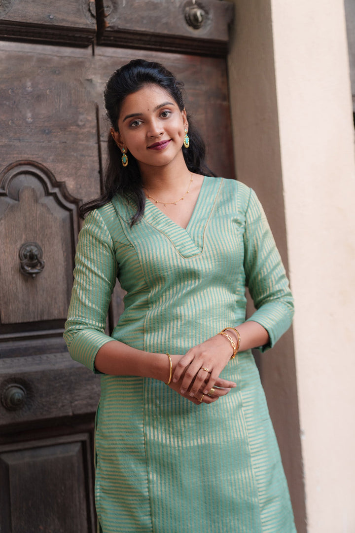 Ananya Mint Green Kurti Set | Made To Order