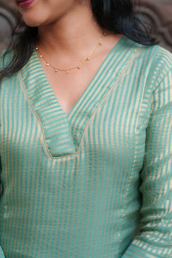 Ananya Mint Green Kurti Set | Made To Order