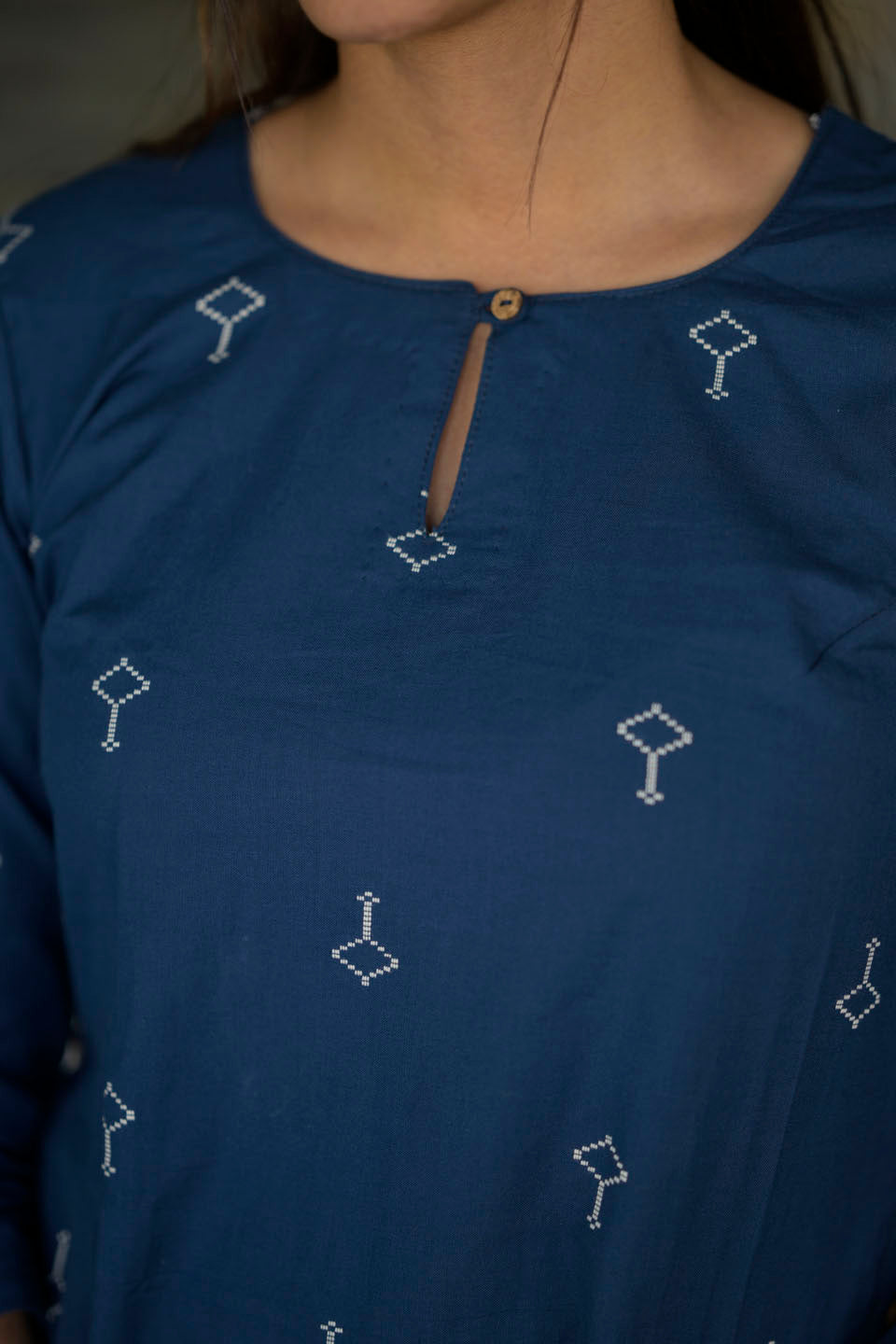 Indigo Cotton 2 Piece Kurta Set | Made To Order