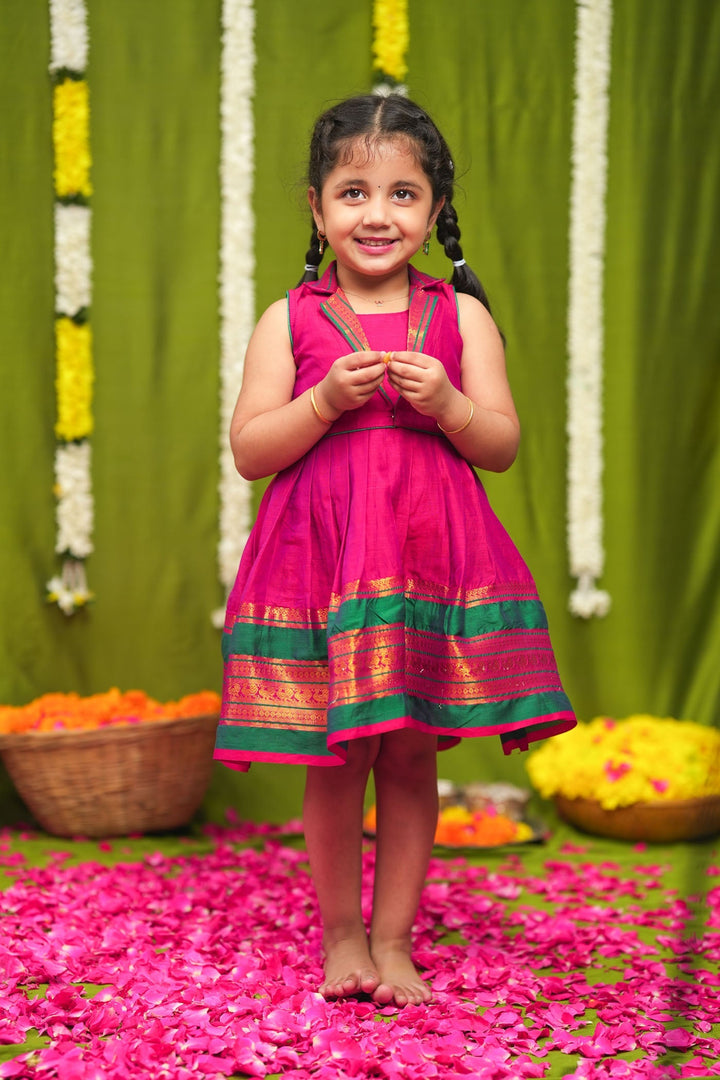 Jayanti Pink Frock Mini (Set of 2) | Made to Order | SHOBITAM