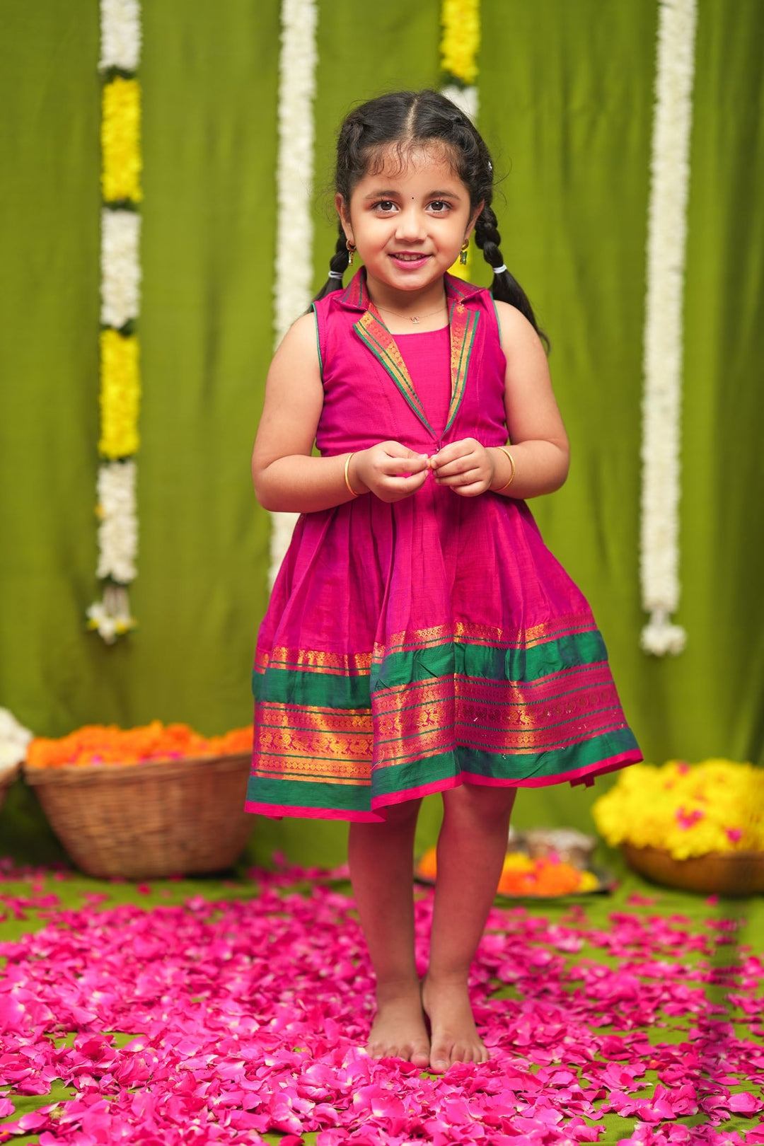 Jayanti Pink Frock Mini (Set of 2) | Made to Order | SHOBITAM
