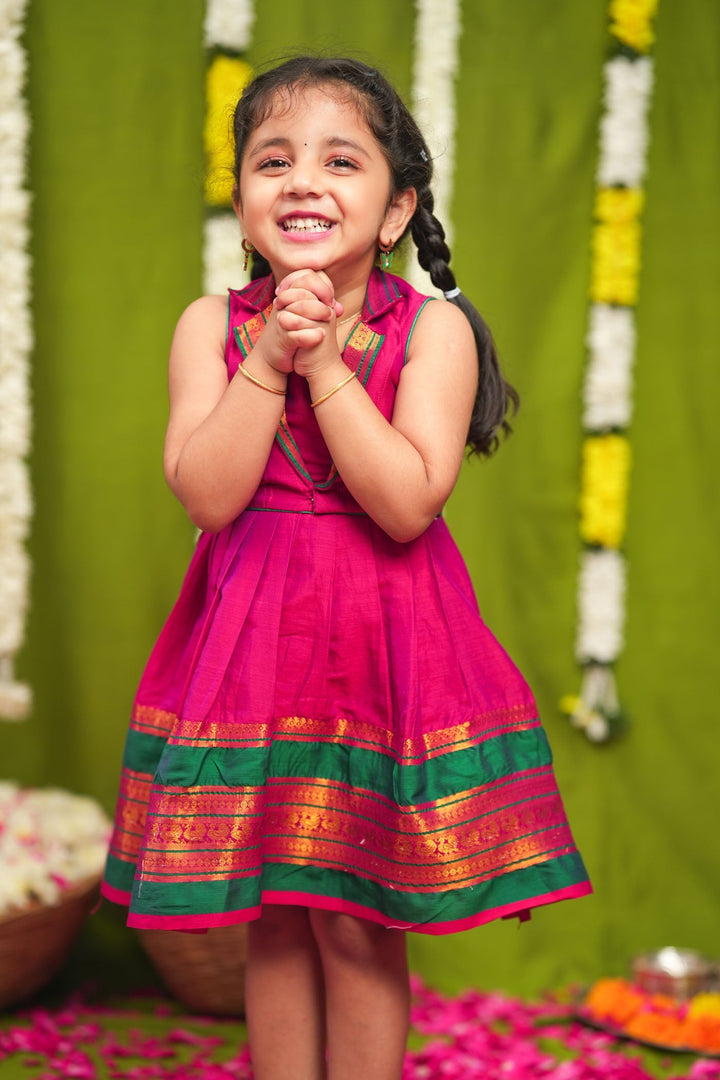 Jayanti Pink Frock Mini (Set of 2) | Made to Order | SHOBITAM