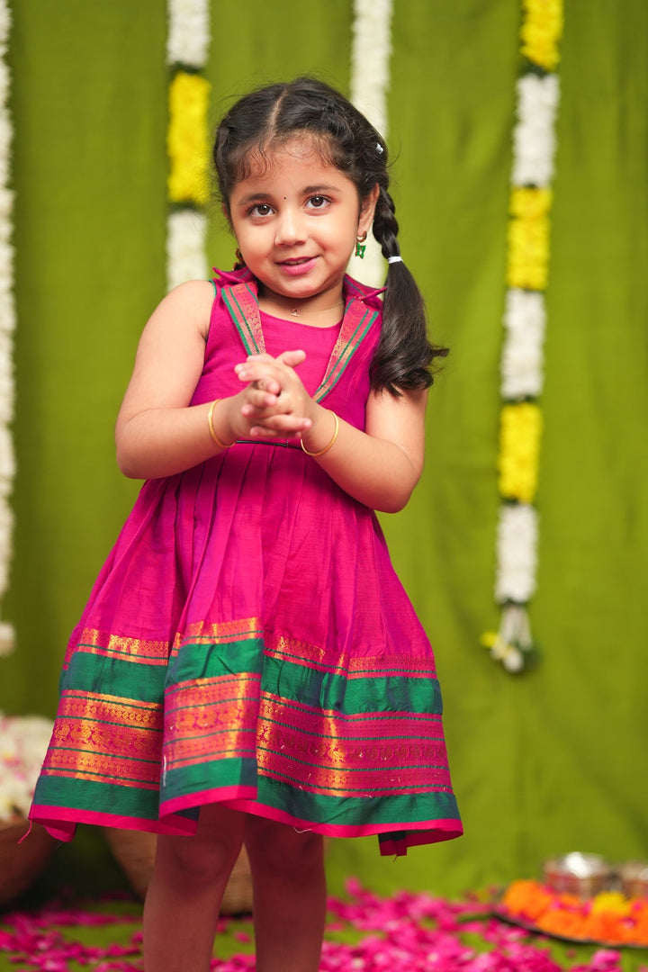 Jayanti Pink Frock Mini (Set of 2) | Made to Order | SHOBITAM