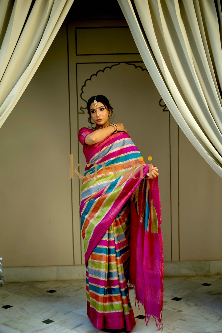Vaisakha Tussar Silk Saree | SILK MARK CERTIFIED | SHOBITAM