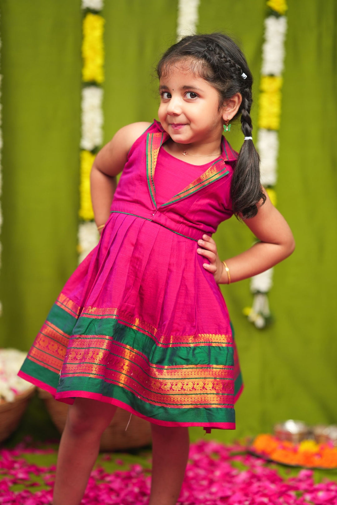 Jayanti Pink Frock Mini (Set of 2) | Made to Order | SHOBITAM