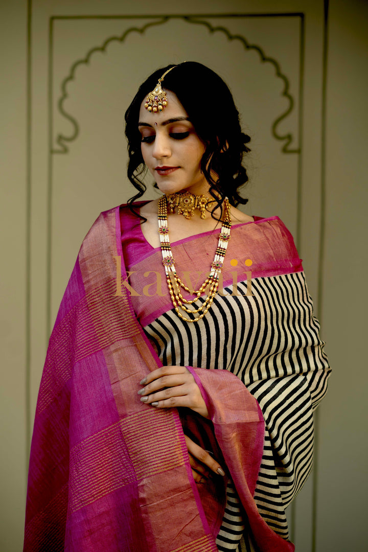 Asvina Tussar Silk Saree | SILK MARK CERTIFIED | SHOBITAM