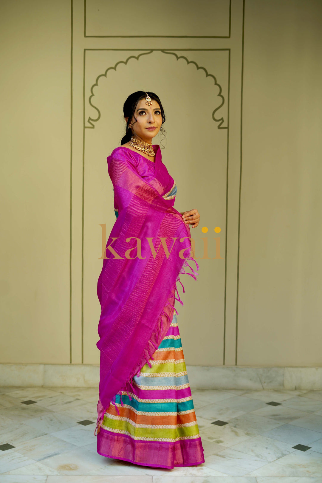 Vaisakha Tussar Silk Saree | SILK MARK CERTIFIED | SHOBITAM