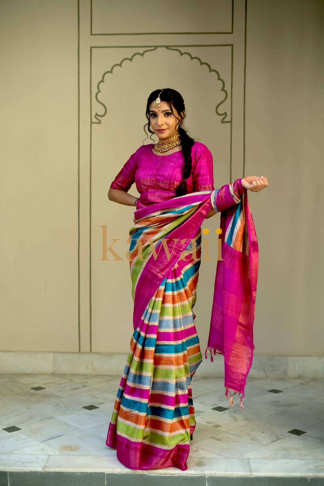 Vaisakha Tussar Silk Saree | SILK MARK CERTIFIED | SHOBITAM