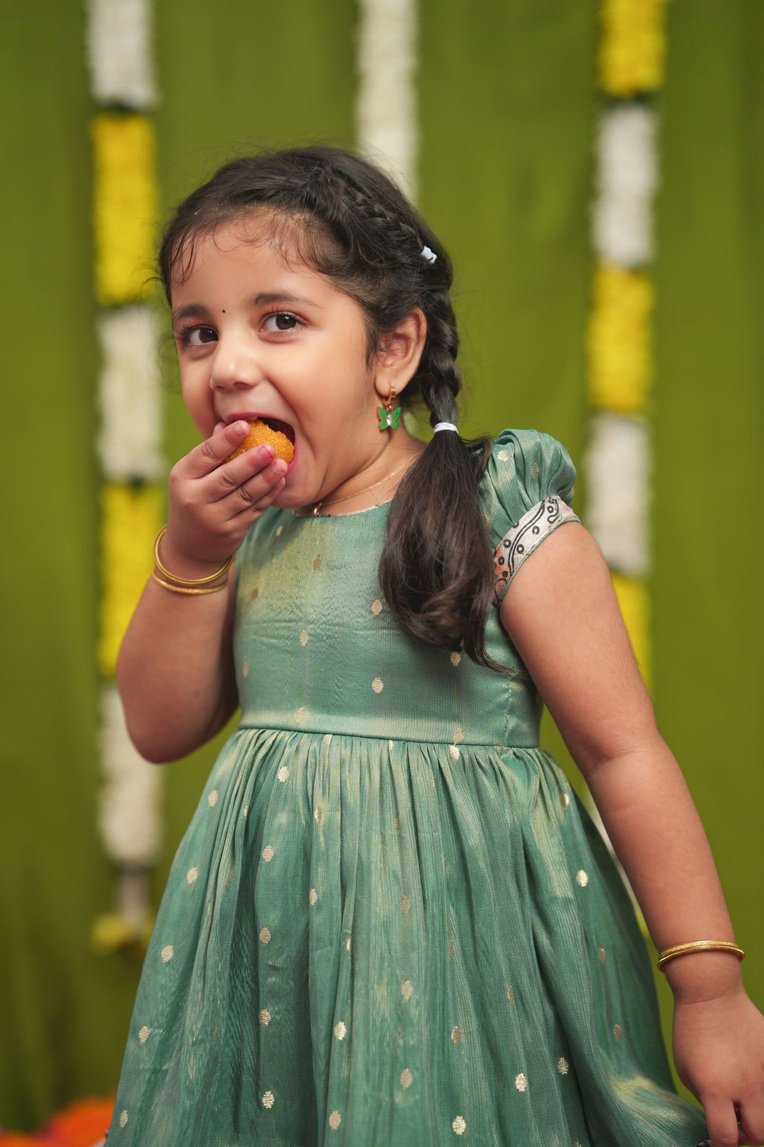 Charita Pastel green Frock Mini| Made To Order