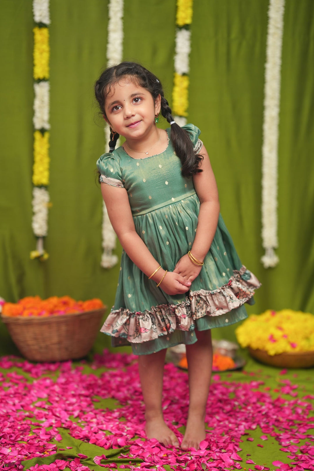 Charita Pastel green Frock Mini | Made to Order | SHOBITAM