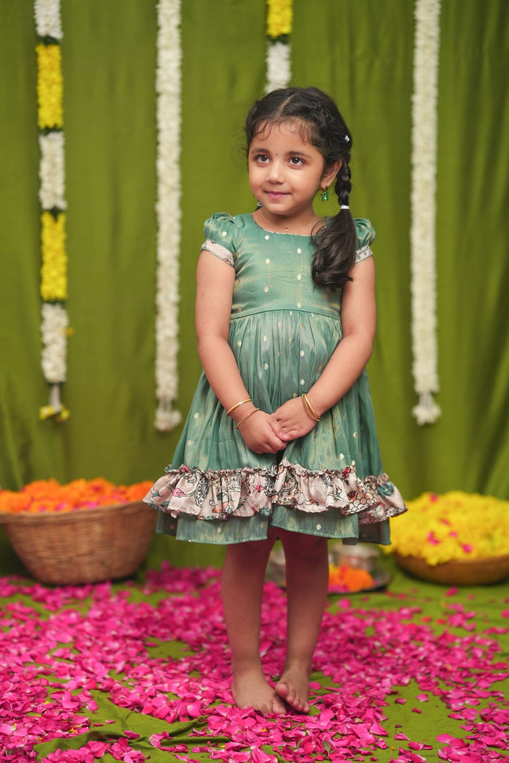 Charita Pastel green Frock Mini | Made to Order | SHOBITAM