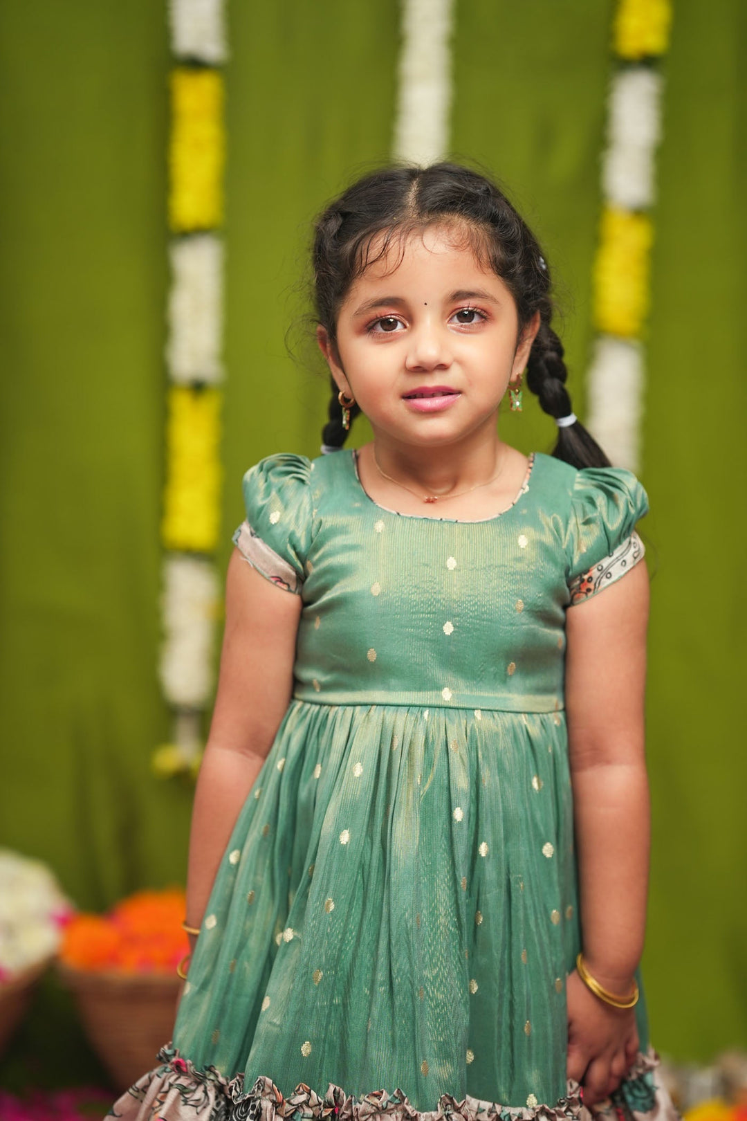 Charita Pastel green Frock Mini | Made to Order | SHOBITAM