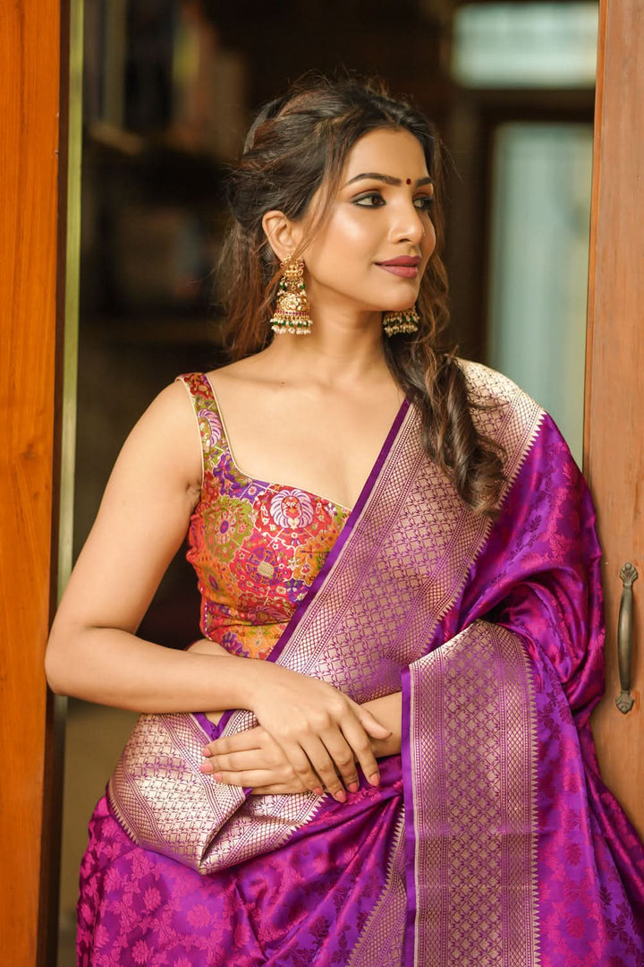 Made To Order: Banarasi Multicolor Brocade blouse with Cutdana Straps