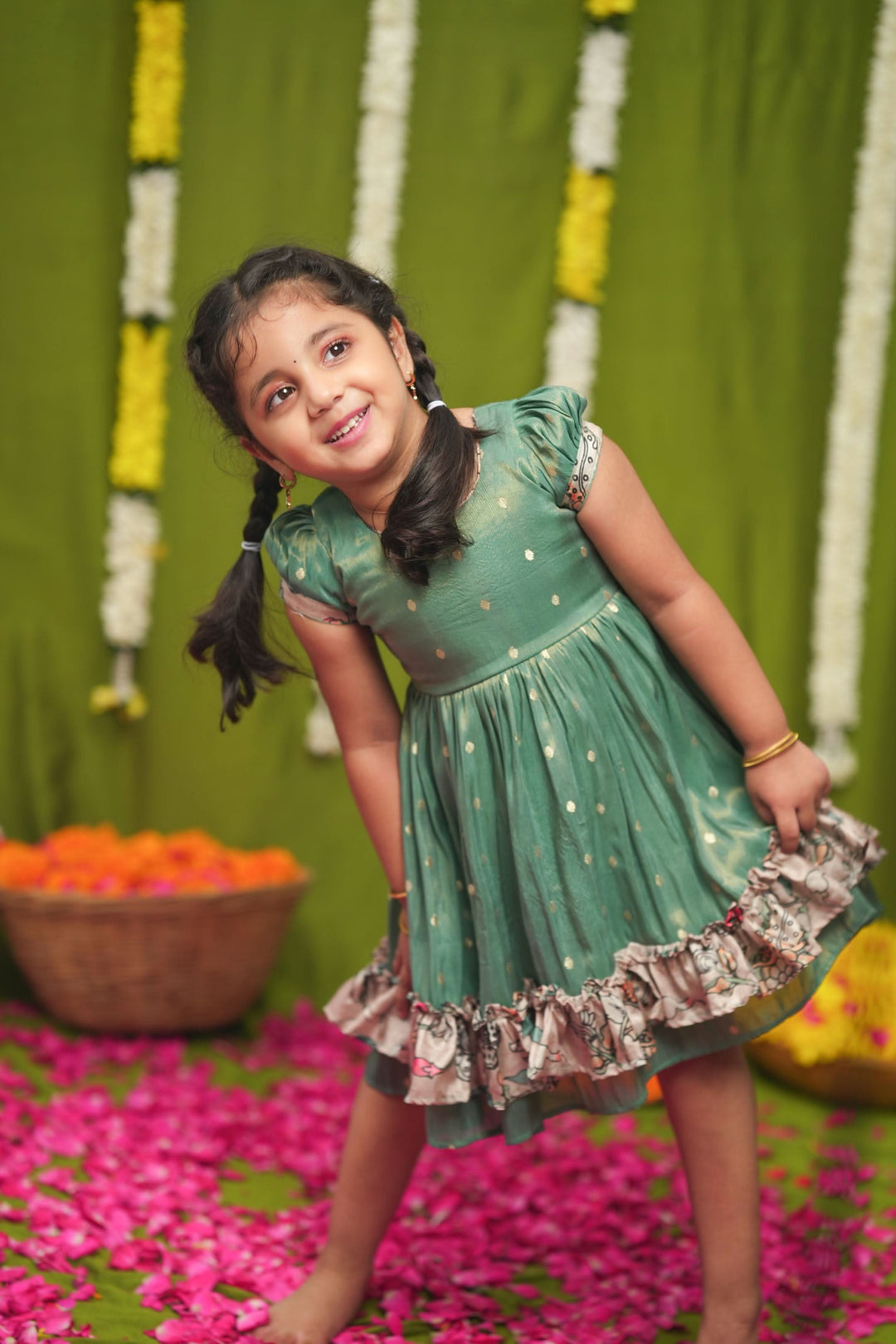 Charita Pastel green Frock Mini| Made To Order