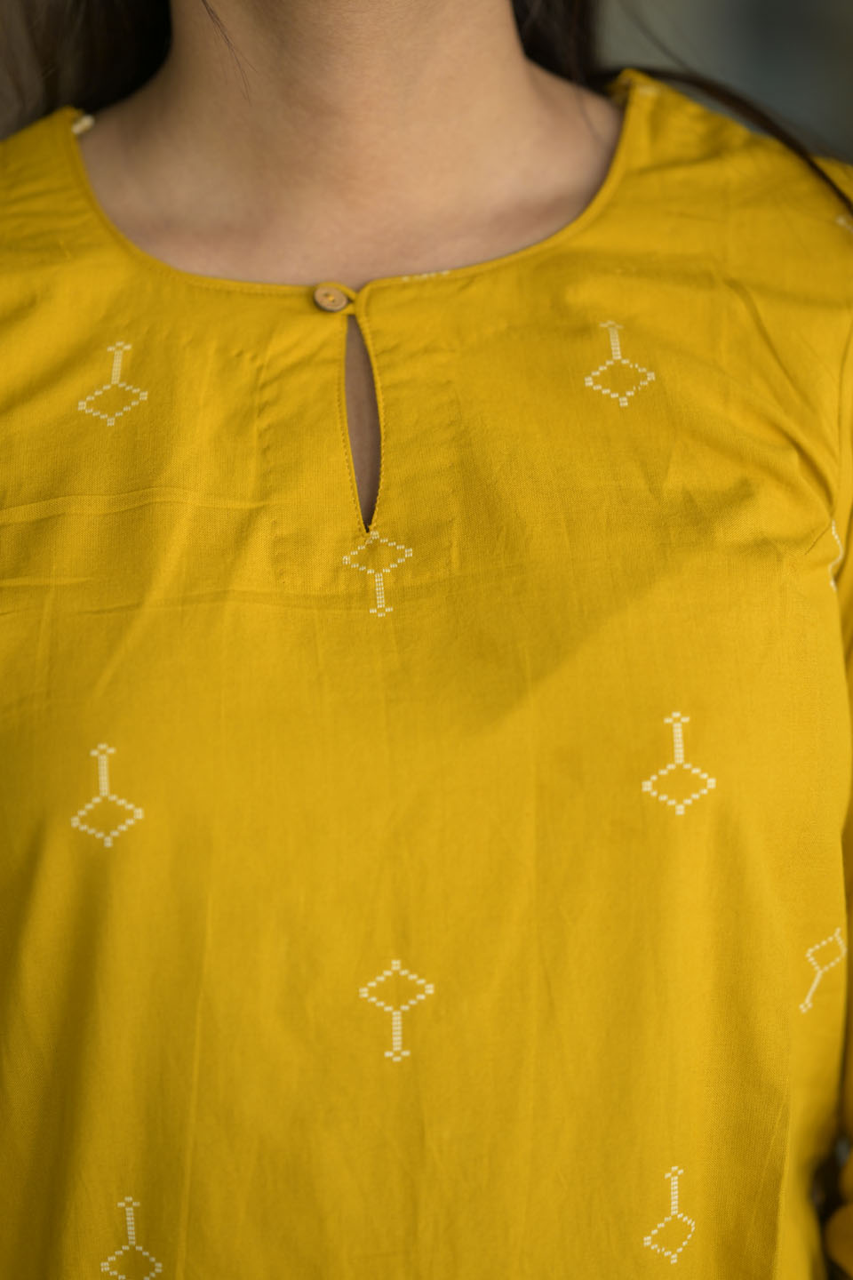 Dandelion Yellow 2 Piece Cotton  Kurti Set | Made To Order