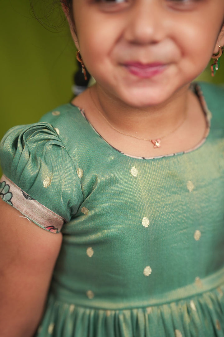 Charita Pastel green Frock Mini | Made to Order | SHOBITAM